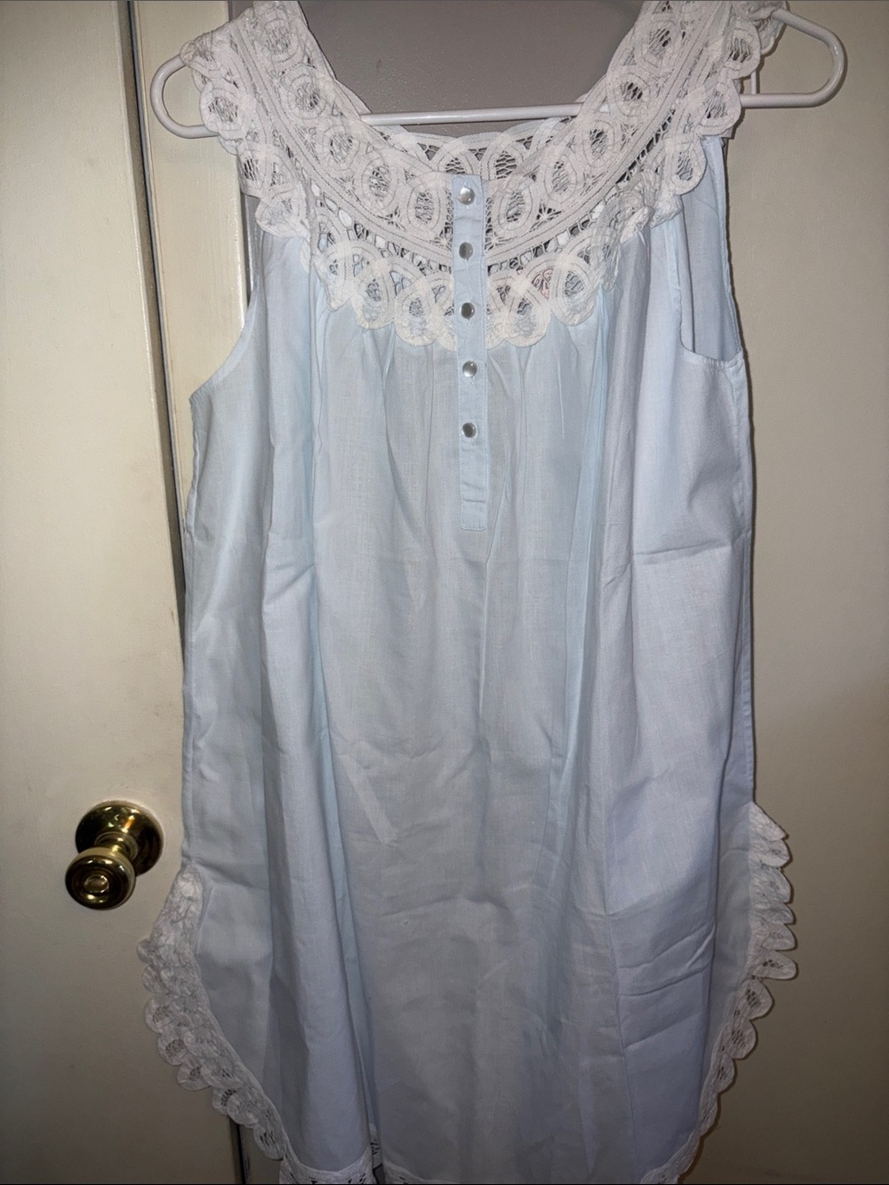 Light Blue Lace-Trim Chemise